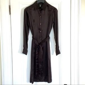 BCBG silk satin shirt dress